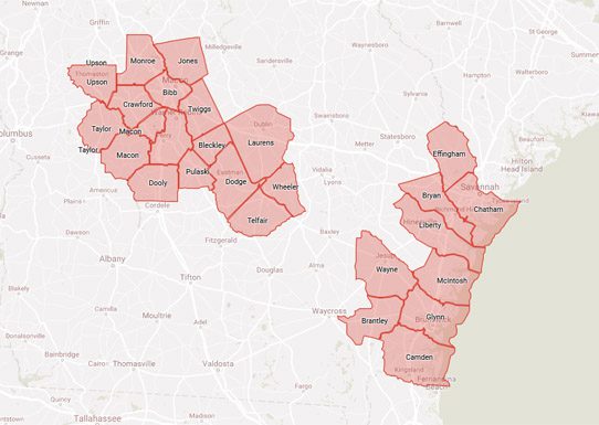 A Beautiful Map of Middle & Coastal Georgia